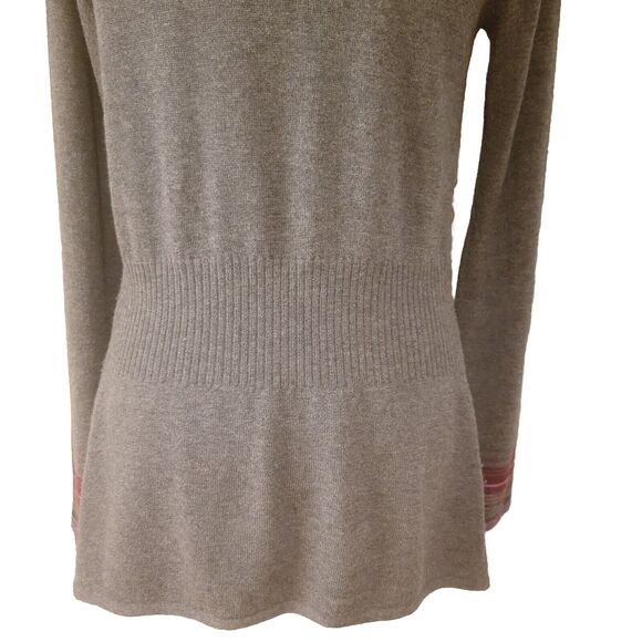 Ella Moss 90% Merino Wool 10% Cashmere Gray/Purp Open Front  Sz S Women Cardigan - Picture 8 of 9